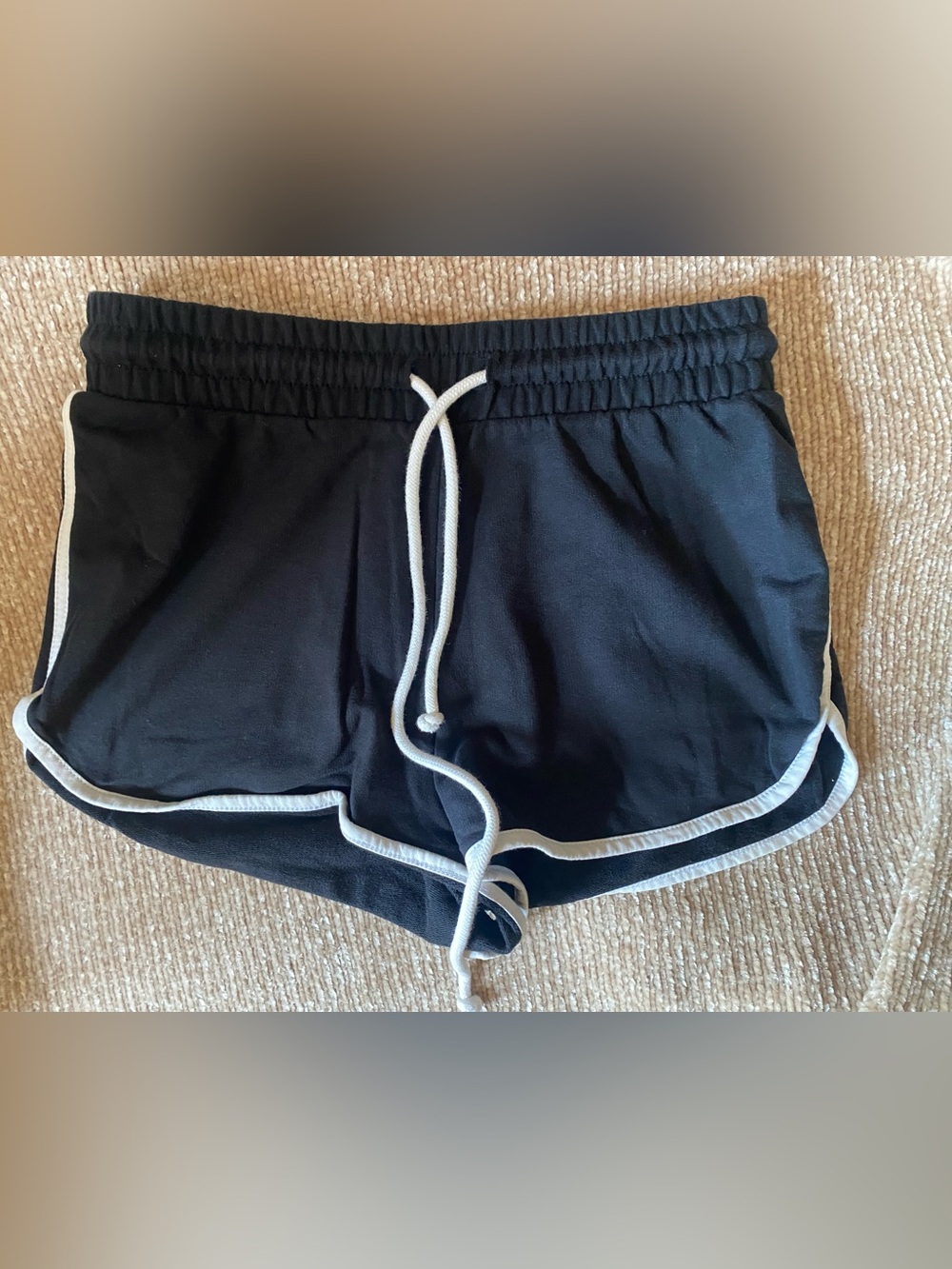 Forever 21 Black Athletic Shorts with White Piping